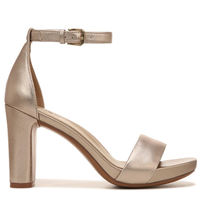 Naturalizer Women's Joy Heeled Sandal Gravel Bronze Metallic Leather 7 W - Image 3